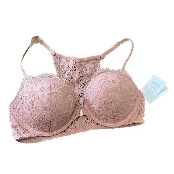 Auden Racerback Lace Push-Up Bra in Pink, Women's Size 38DD. - Picture 2 of 7